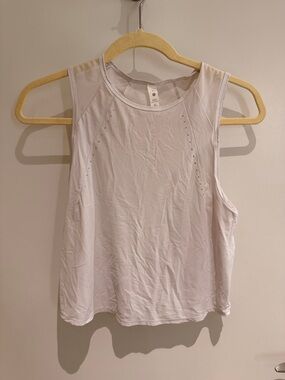 lululemon athletica Light White Sleeveless Athletic Tank